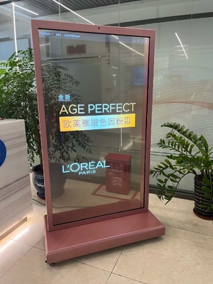 55 inch vloerstaande tv transparant OLED digitaal signage AMOLED scherm 4K touch ultra dun transparant OLED display